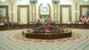 Senior parliamentary members from Iraq and neighboring countries meet on April 19 in Baghdad.