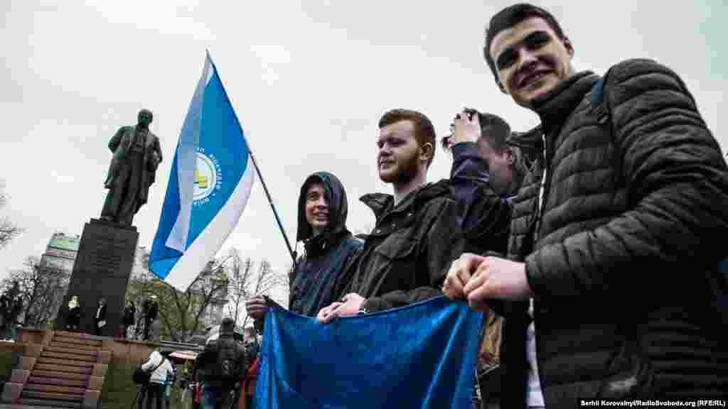 Студенты Киевского университета на митинге протеста