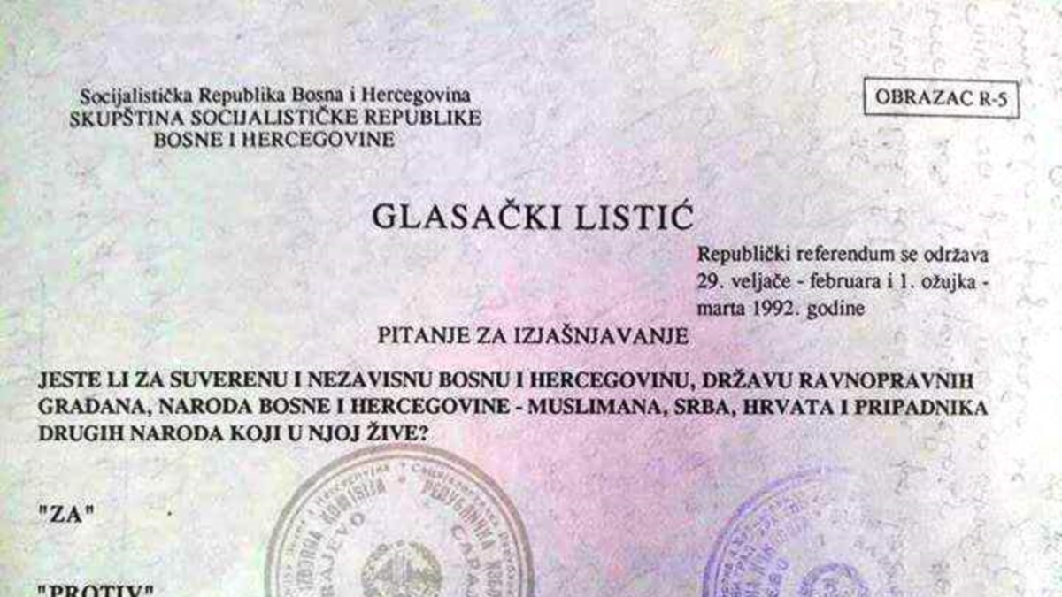 Kako Se Prije 32 Godine Glasalo Na Referendumu Za Nezavisnost U BiH Po ...