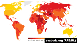 Աշխարհի քարտեզը ըստ Transparency International-ի Կոռուպցիայի ընկալման ինդեքսի, 2-ը դեկտեմբերի, 2013թ․