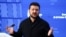 Ukrainian President Volodymyr Zelenskyy at the European Union leaders summit in Brussels.