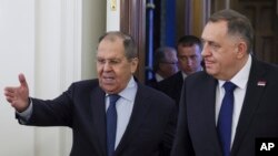 Ministri i Jashtëm i Rusisë, Sergei Lavrov, dhe ish-presidenti i Republikës Sërpska, Millorad Dodik, në Moskë, Rusi, 9 shtator.