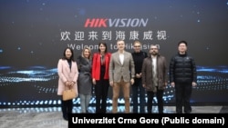 University of Montenegro Rector Vladimir Bozovic (center) met with representatives of sanctioned Chinese entites while visiting China in December. 