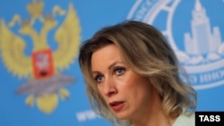 Russia -- Russian Foreign Ministry spokeswoman Maria Zakharova speaks at a press conference in Moscow, February 4, 2016