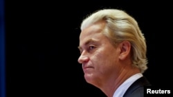 Geert Wilders a holland fővárosban 2023. november 24-én