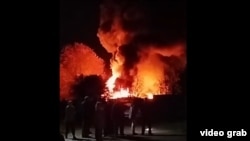 Пожар на месте крушения Ту-95МС в Красноярово