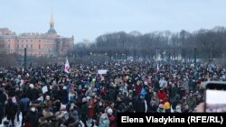 Марсово поле во время протеста 23 января