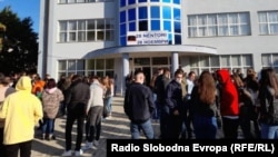 Protest of the students in Debar, North Macedonia