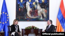 Armenia - Armenian Minister of Foreign Affairs Edward Nalbandian meeting with High Representative of the European Union for Foreign Affairs and Security Policy Federica Mogherini, Yerevan, 1March, 2016