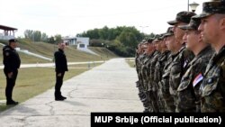 Aleksandar Vulin u petak, 1. oktobra na zajedničkoj vežbi Žandarmerije Srbije i Specijalne antiterorističke jedinice bosanskohercegovačkog entiteta Republike Srpske u Orešcu kod Vršca.