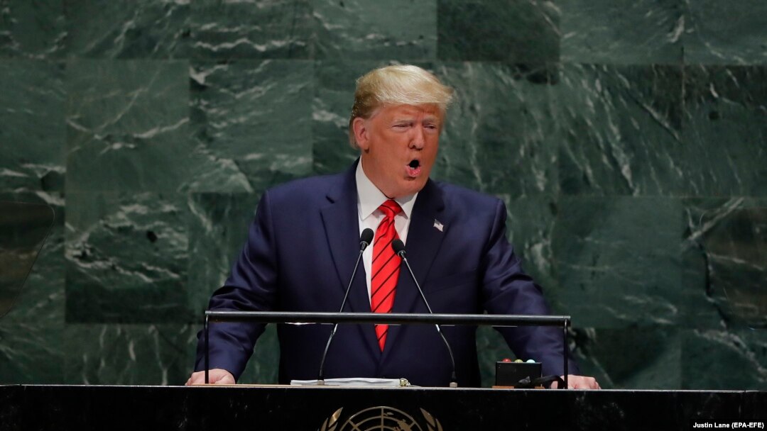 Donald Tramp tokom obraćanja u UN, 24. septembra 