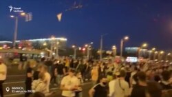 Вторая ночь протестов в Минске