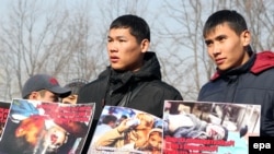 An antigay rally in Bishkek in February