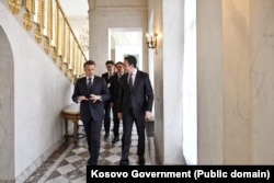 Kurti dhe Macron në pallatin presidencial francez.