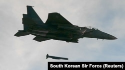 South Korea's Air Force reportedly scrambled several planes, including F-15K fighter jets. (file photo)