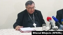 Vrhbosanski nadbiskup, Kardinal Vinko Puljić na konferenciji za medije u Banjaluci, 14. juli 2021. 