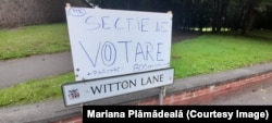 Indicator spre o secție de votare deschisă în Birmigham, Marea Britanie pentru votanții din R. Moldova.