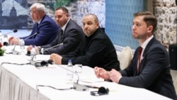 Ukrainian Foreign Minister Andriy Sybiha (left), Head of the Office of the President Andriy Yermak (center), and Ukrainian Defense Minister Rustem Umerov attend negotiations with a Russian delegation in Turkey on May 16.