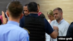 Naim Murseli gjatë një seance gjyqësore në Gjykatën Themelore në Prishtinë. 