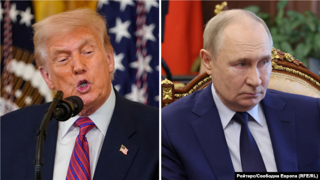 Президент США Дональд Трамп (ліворуч) і президент РФ Володимир Путін (праворуч). Комбіноване фото