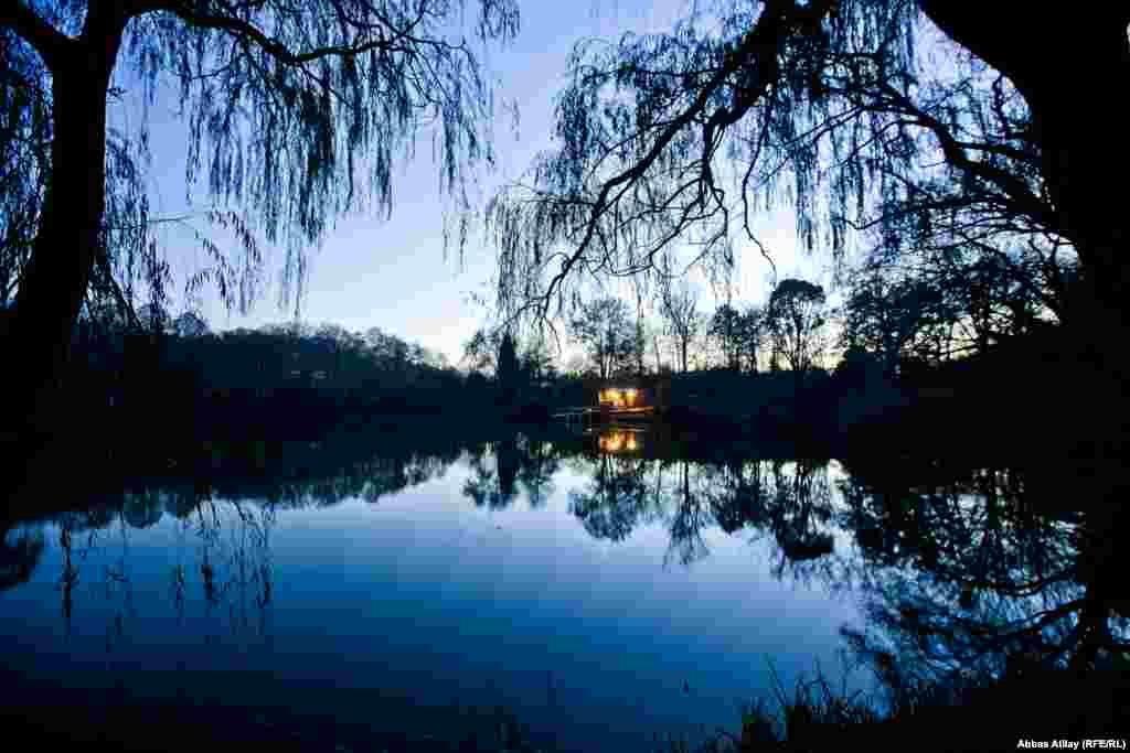 A lake near the otherwise picturesque village of Uch-Dere, once the site of many fruit orchards.