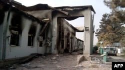 The damaged hospital in Kunduz in which Doctors Without Borders operated is seen following the air strike in October 2015.