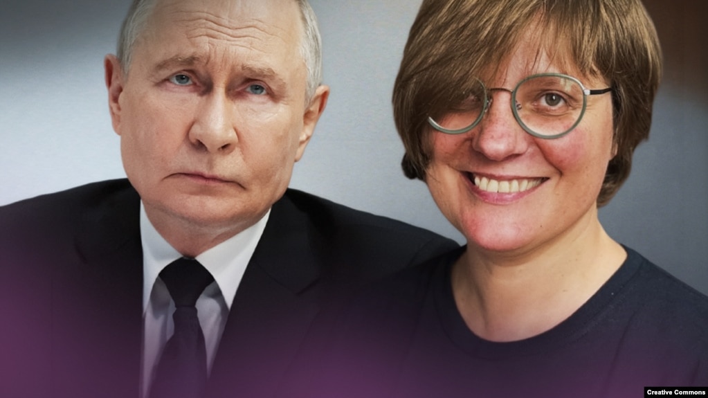 Коллаж Владимир Путин, антрополог Александра Архипова 