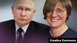 Коллаж Владимир Путин, антрополог Александра Архипова 