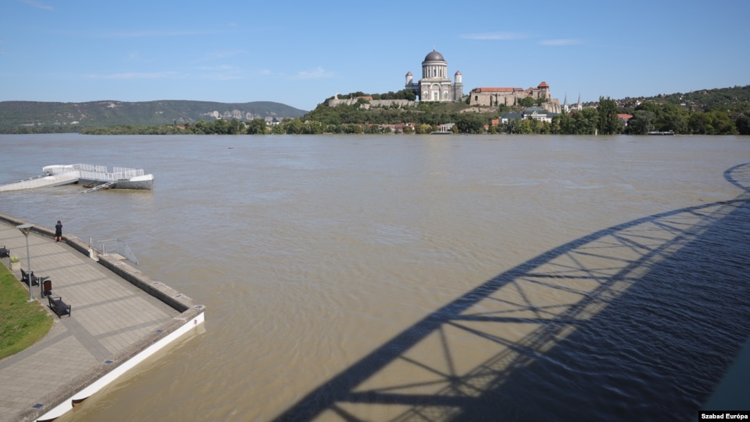 A view from Slovakia of the Basilica of Esztergom, the largest church in Hungary, on September 20. The Danube River, which serves as the border between the two countries in that region, has been flooding the areas near its banks for the past week.