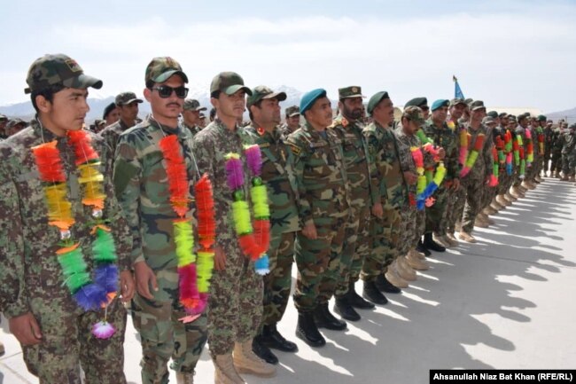 سربازان آموزش‌دیده ارتش افغانستان در پکتیا، ۲۰۲۱