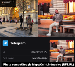 Profilna fotografija Momčila Gajića na Telegramu koja je snimljena na Crvenom trgu u Moskvi