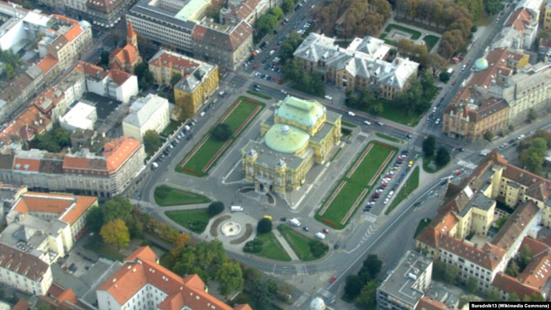 Pogled iz zraka na Trg maršala Tita, Zagreb