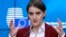 Serbian Prime Minister Ana Brnabic speaks in Brussels on November 16.