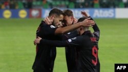 Ekipi shqiptar në ndeshjen kundër Moldavisë.