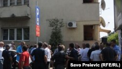 Protest radnika KAP-a ispred zgrade Vlade Crne Gore u Podgorici, 5. oktobar 2011