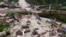 Bosnia-Herzegovina - An aerial view shows the area destroyed by a landslide in Donja Jablanica, Bosnia, Saturday, Oct. 5, 2024.