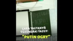 Rus ýetginjekleri “Ogry” diýen ýazgy bilen anti-Putin şygary ýaýradýarlar