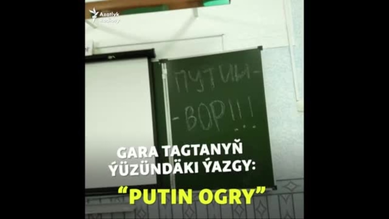Rus ýetginjekleri “Ogry” diýen ýazgy bilen anti-Putin şygary ýaýradýarlar