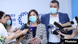 Armenia - Health Minister Anahit Avanesian speaks to journalists in Yerevan, July 26, 2021.