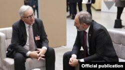 Belgium - European Commission President Jean-Claude Juncker and Armenia's Prime Minister Nikol Pashinian meet in Brussels,12 July, 2018. 