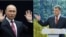 Президент України Петро Порошенко (п) та президент Росії Володимир Путін (л)