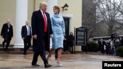 Presidenti i Shteteve të Bashkuara, Donald Trump, dhe Zonja e Parë, Melania Trump.