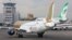 A Mahan Airline plane at Mashhad International airport, undated photo.