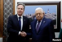 Госсекретарь США Энтони Блинкен на встрече с главой Палестинской автономии Махмудом Аббасом. Рамаллах, 5 ноября 2023 года