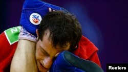 صحنه ای از مسابقات المپیک اروپایی در باکو