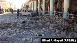 Pamje e vendit ku ka eksploduar një bombë gjatë valës së sotme të sulmeve në Irak
