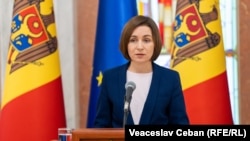 Maia Sandu susține o conferință de presă după ședința Consiliului Suprem de Securitate (CSS) din 14 ianuarie.