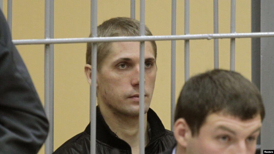 Uladzislau Kavalyou during a hearing in a court room in Minsk in September 2011