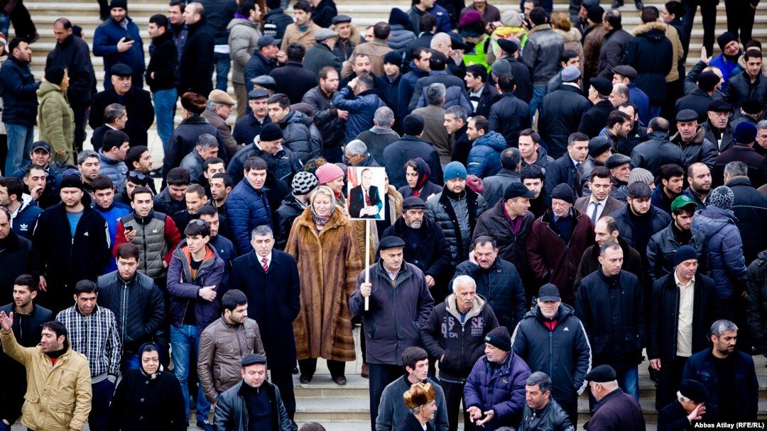 Azerbaijan. Baku. Protest action in Sovetsky street in Baku-Abbas Atilay,RFE/RL