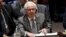 Russian Ambassador to the United Nations Vitaly Churkin speaks during a UN Security Council meeting following a vote to approve a resolution at UN headquarters in New York on July 20.
